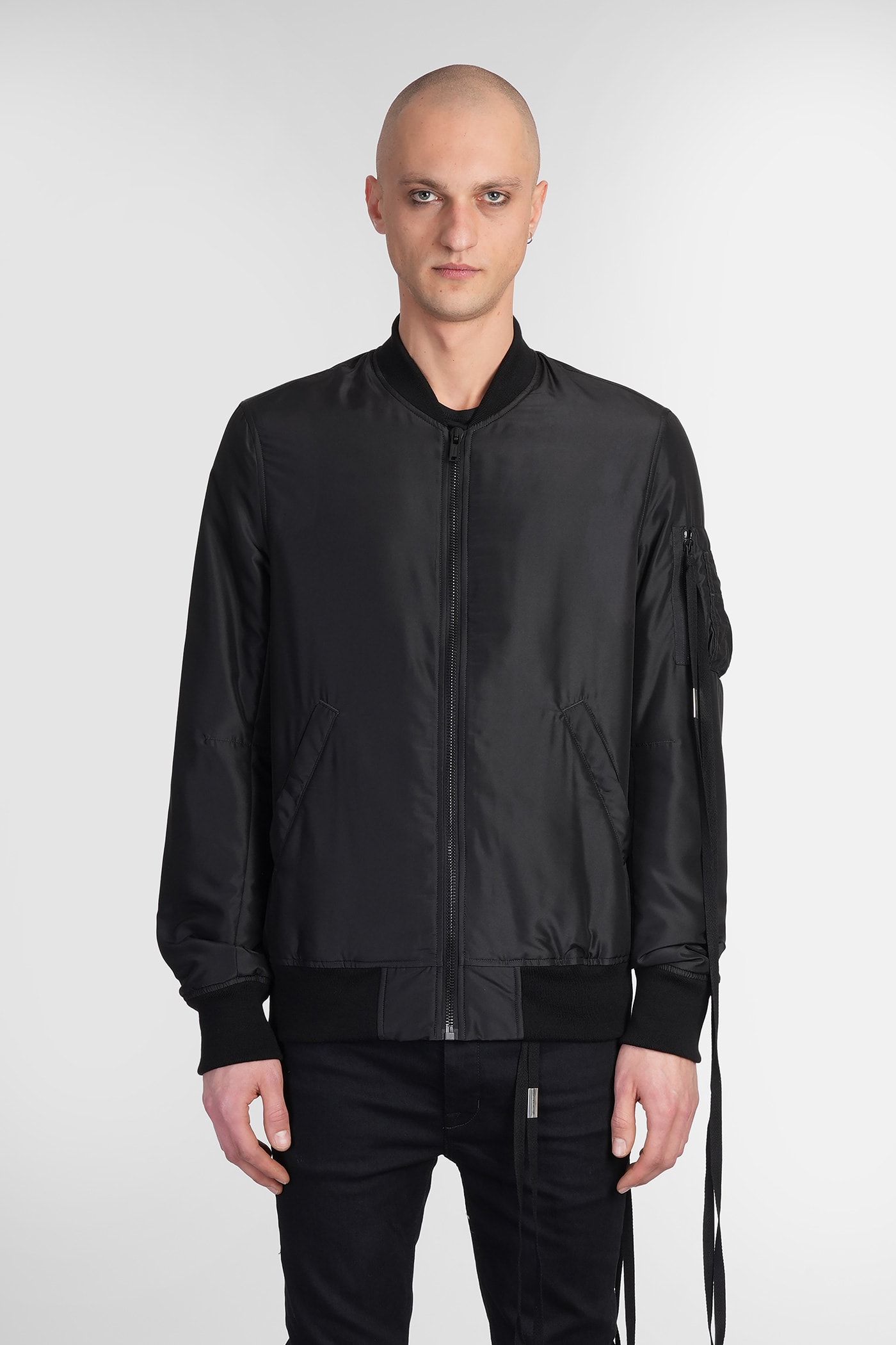 Ann Demeulemeester Dries Bomber Jacket In Black Silk
