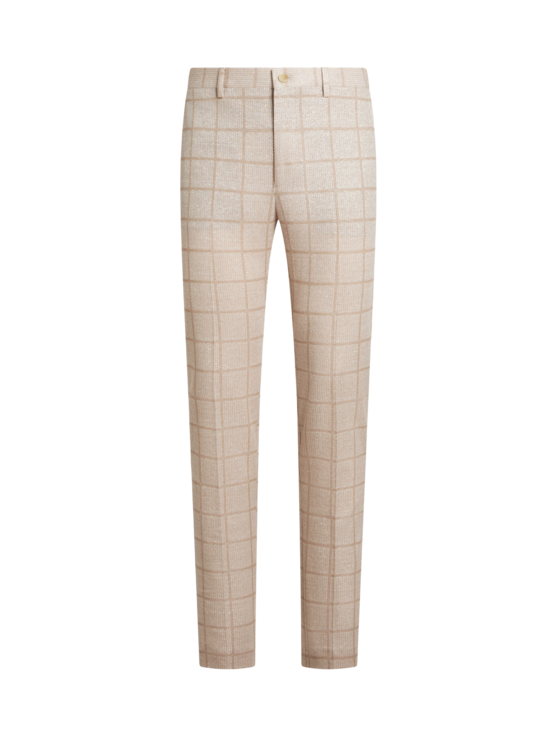 Etro, Pantalon À Carreaux En Lin Mélangé, Homme, Beige, Taille 46
