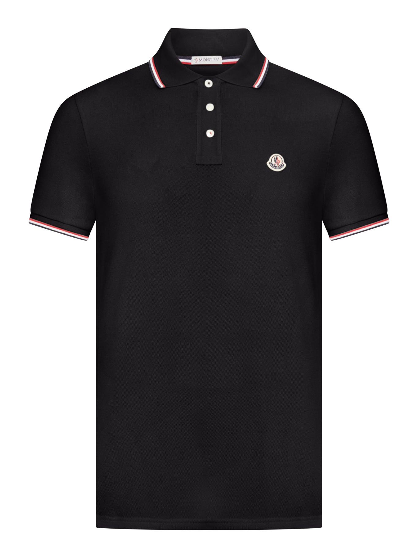 COTTON PIQUET POLO SHIRT WITH TRICOLOUR FINISHES - Moncler - Man