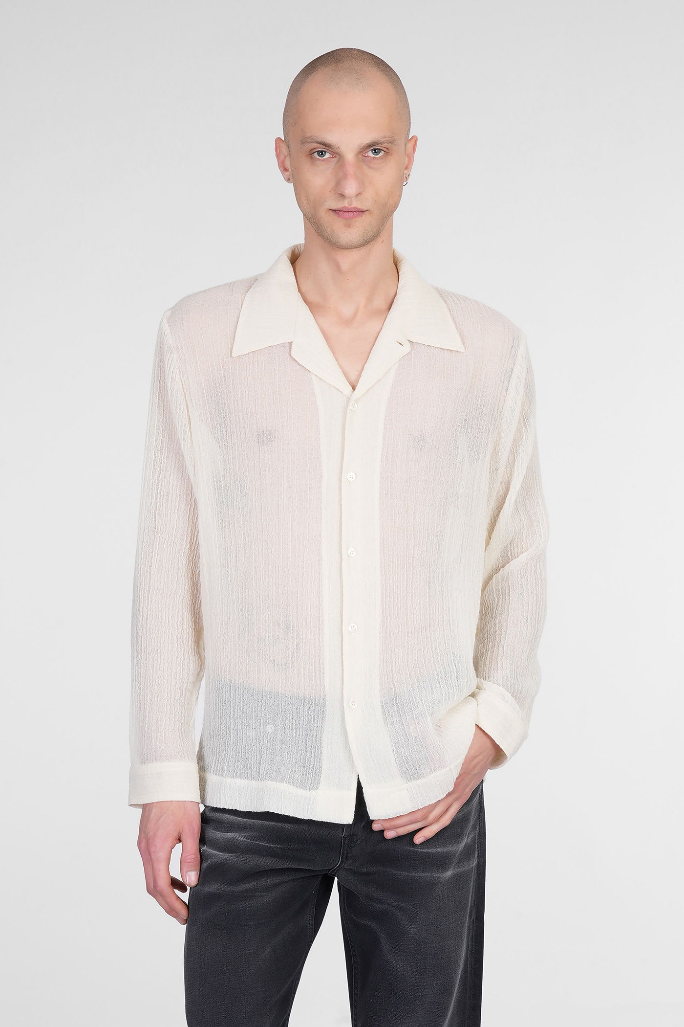Séfr Jagou Shirt In Beige Wool