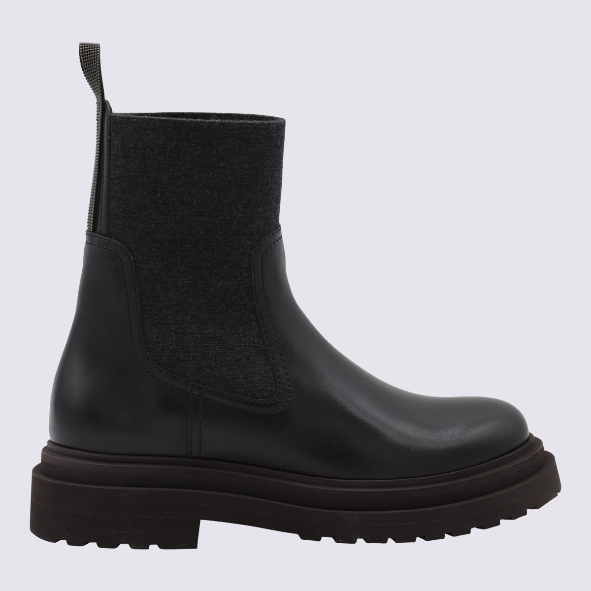 Brunello Cucinelli Black Leather Boots
