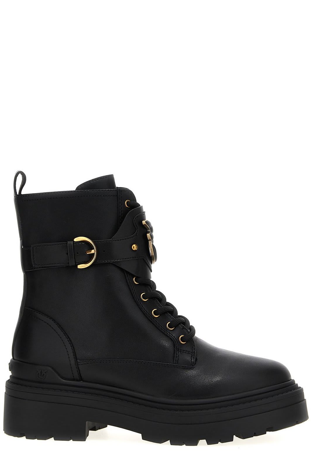 Pinko Logo Plaque Combat Boots