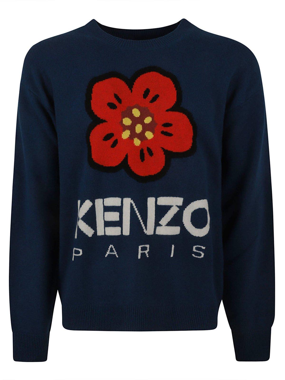 Kenzo Boke Flower Intarsia-knit Crewneck Jumper