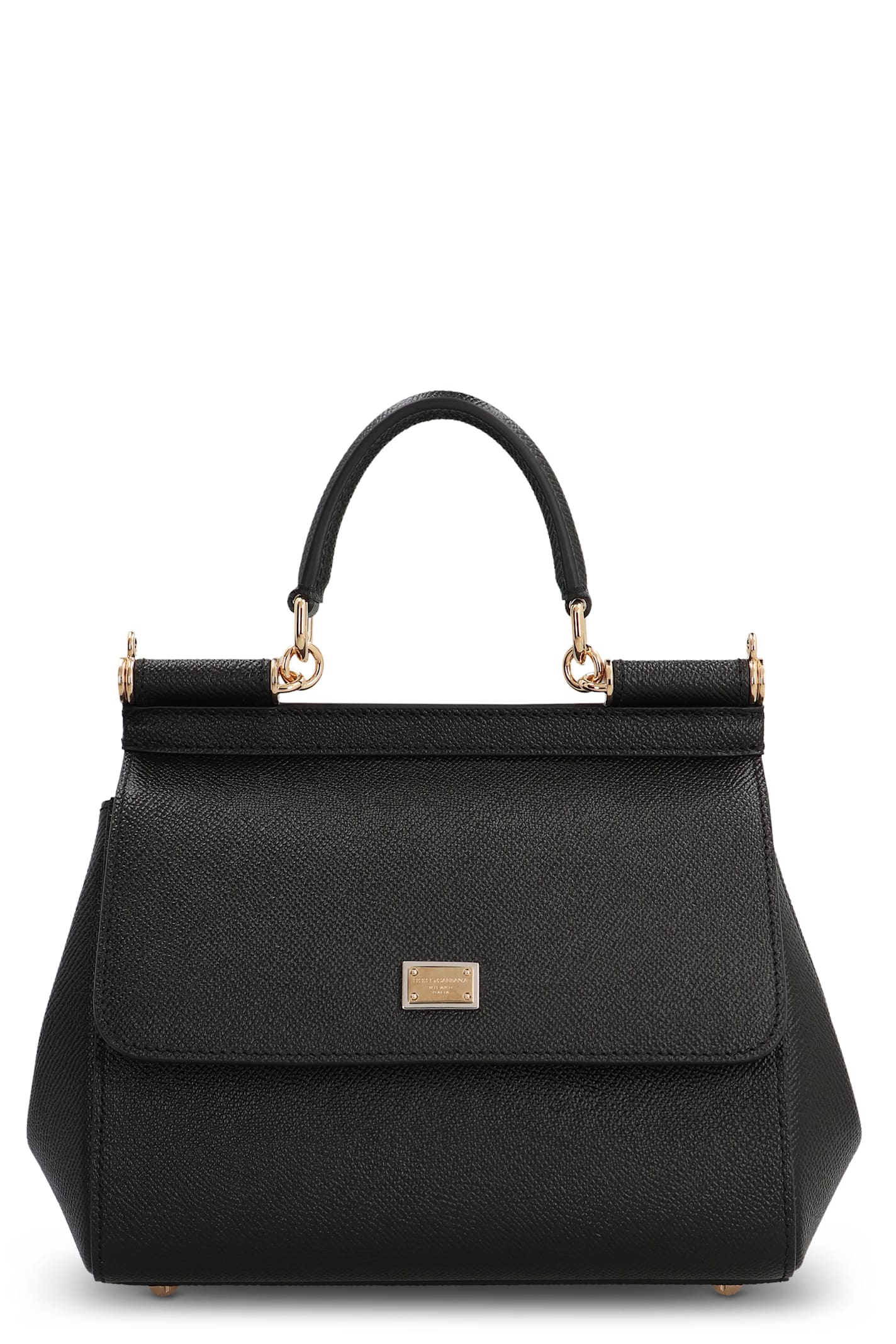 Dolce & Gabbana Sicily Media Leather Handbag