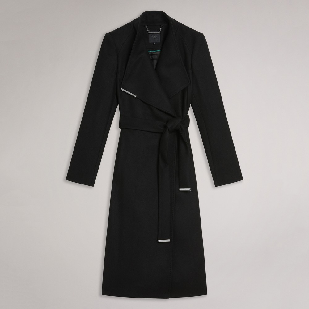 Rose Midi Length Belted Wool Wrap Coat