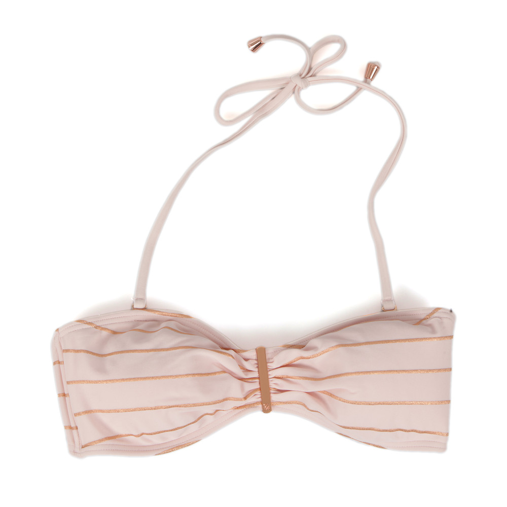 Sataraa Foil Stripe Bandeau Bikini Top