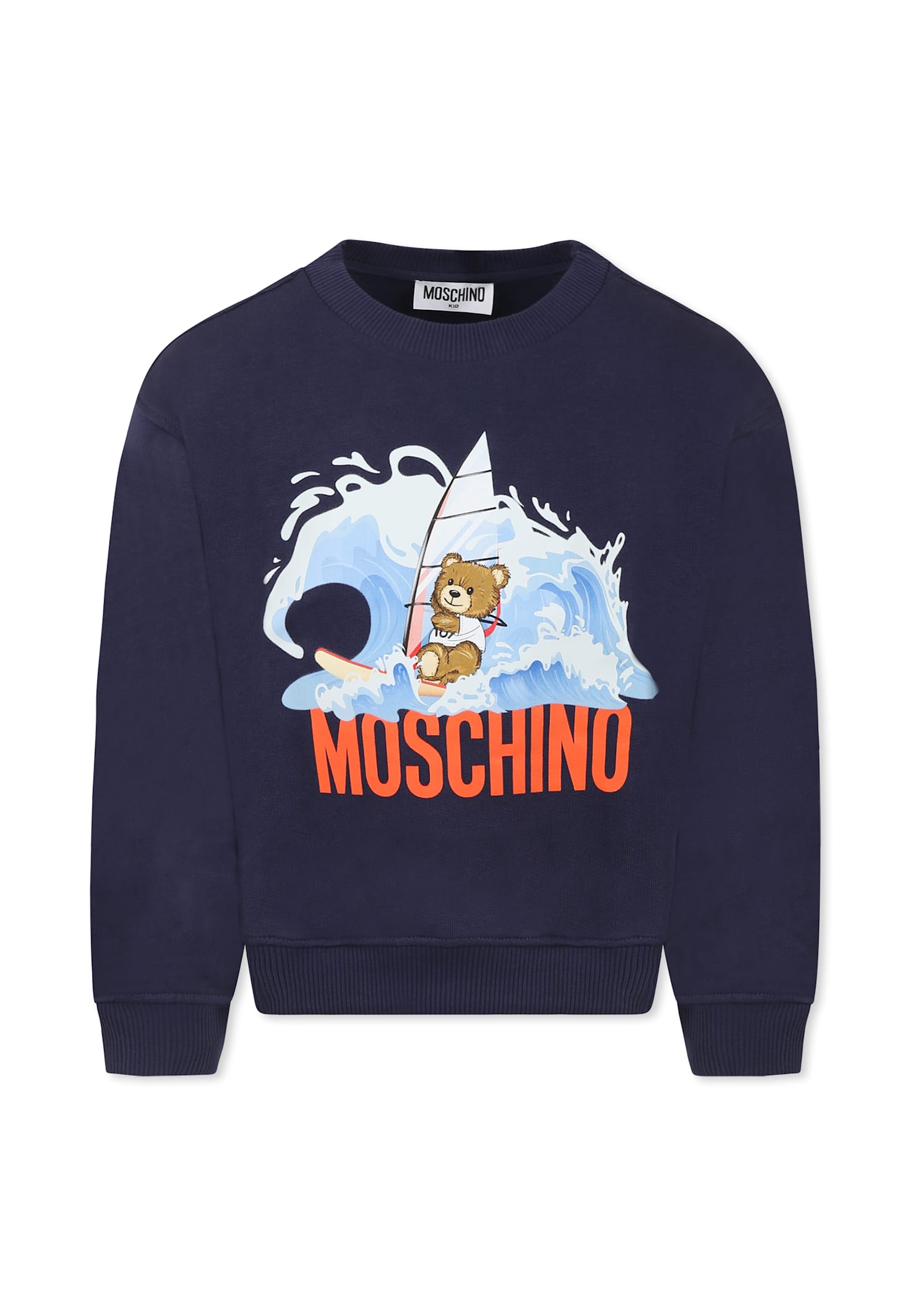 Moschino Blue Sweatshirt For Boy With Teddy Bear