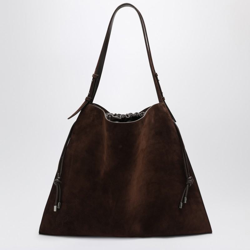 Christian Louboutin Brown Suede Baggy Tote Bag