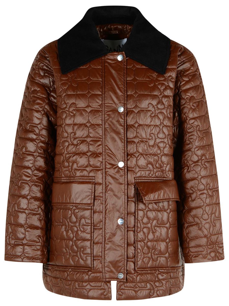 Ganni Brown Recycled Nylon Jacket