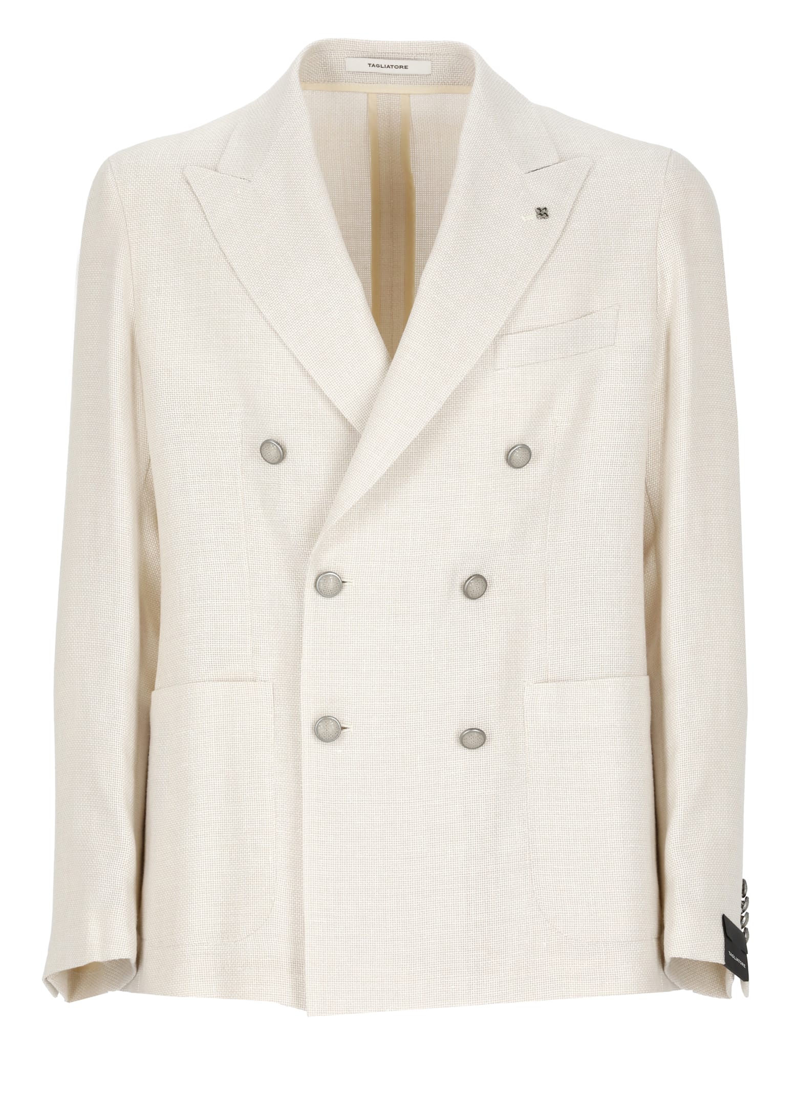 Tagliatore Linen And Wool Double-brested Jacket