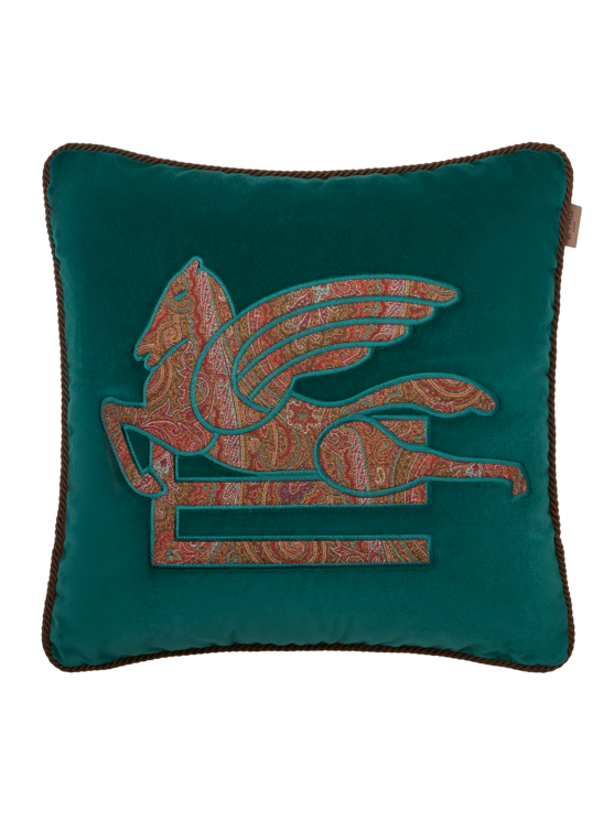 Etro, Coussin Brodé, Bleu