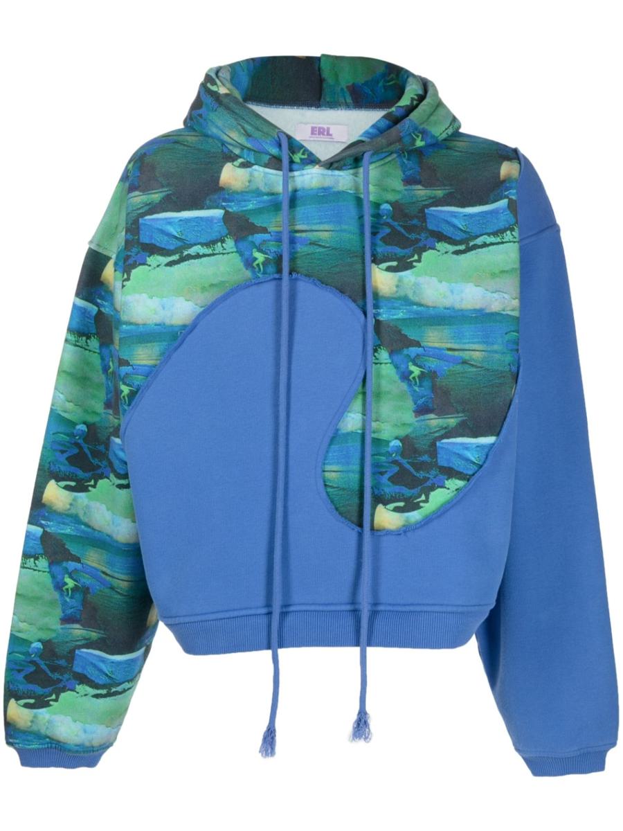 Erl Unisex Printed Swirl Fleece Hoodie Knit Clothing