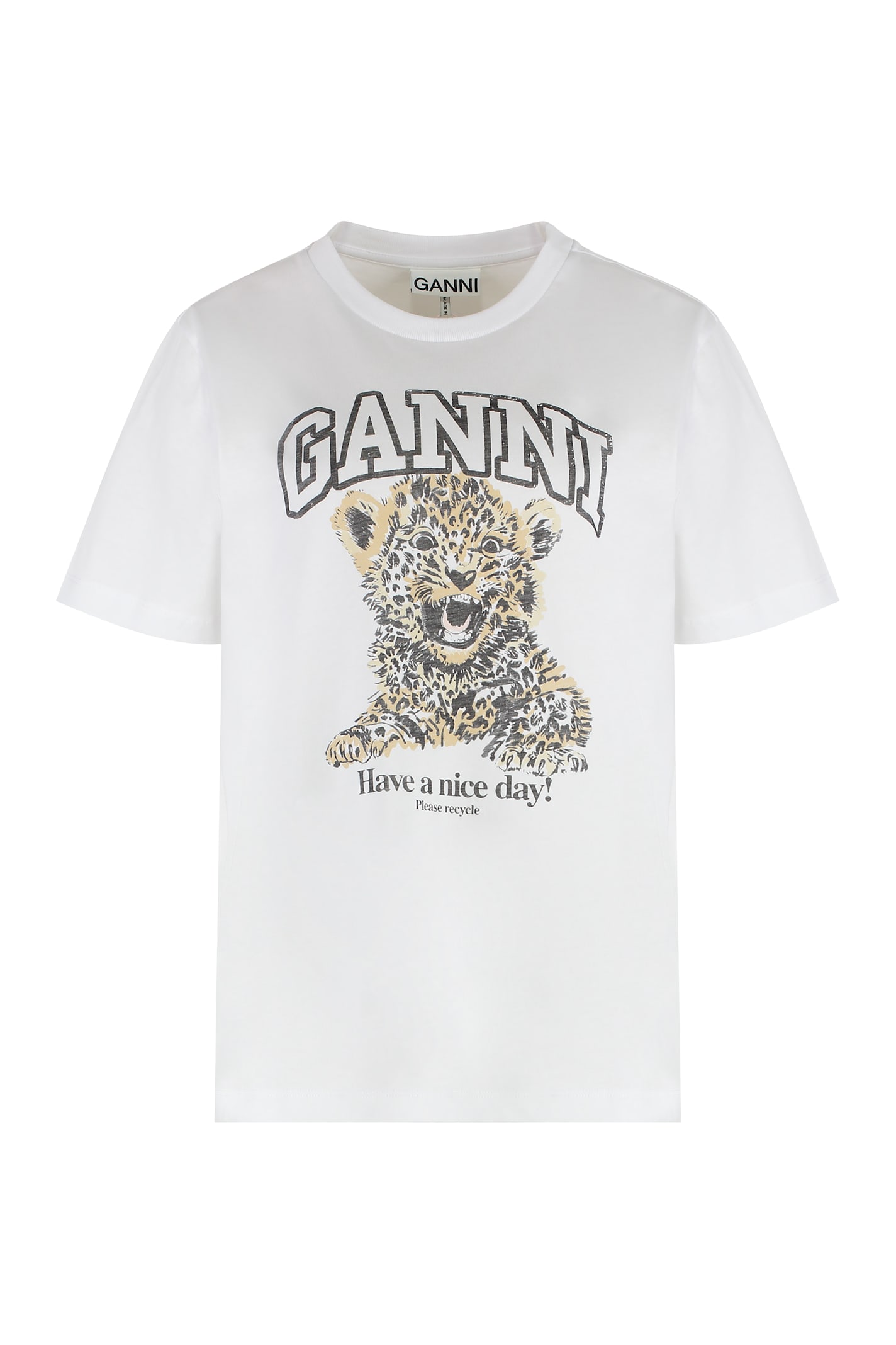 Ganni Cotton Crew-neck T-shirt
