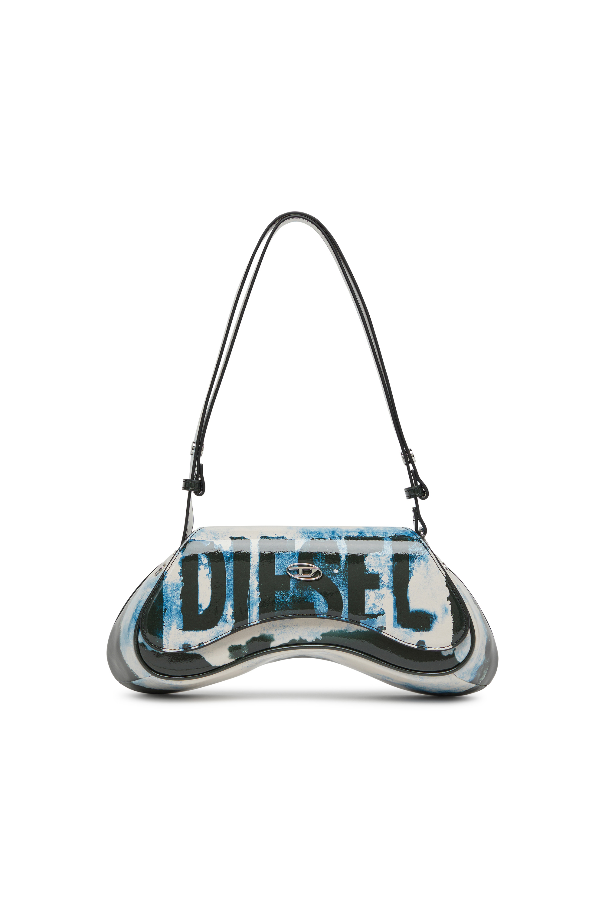 Diesel - Play-Shoulder bag in printed glossy PU - Crossbody Bags - Woman - Multicolor