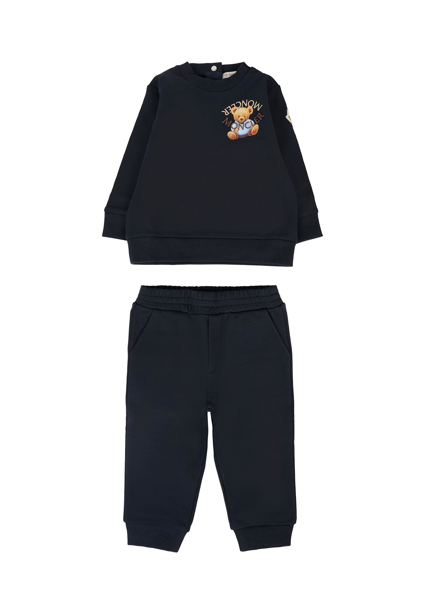 Moncler Blue Sweatshirt For Baby Boy With Logo