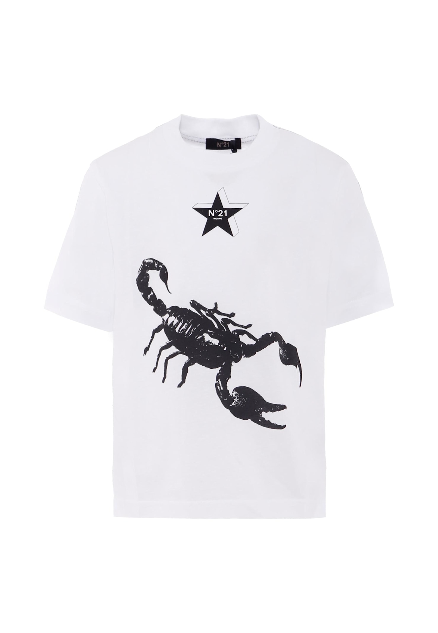 N.21 White T-shirt For Boy With Scorpion
