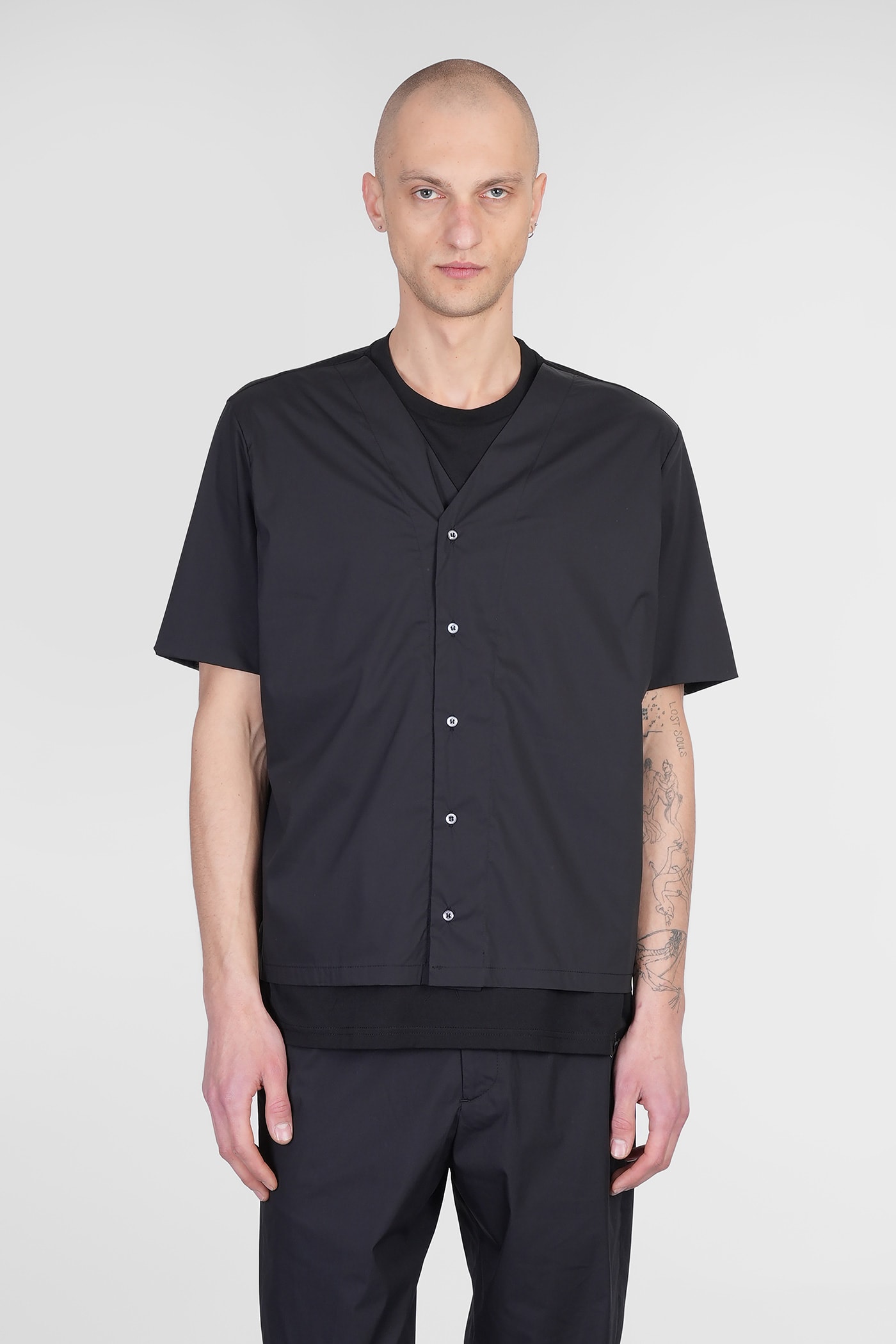 Low Brand Shirt In Black Cotton