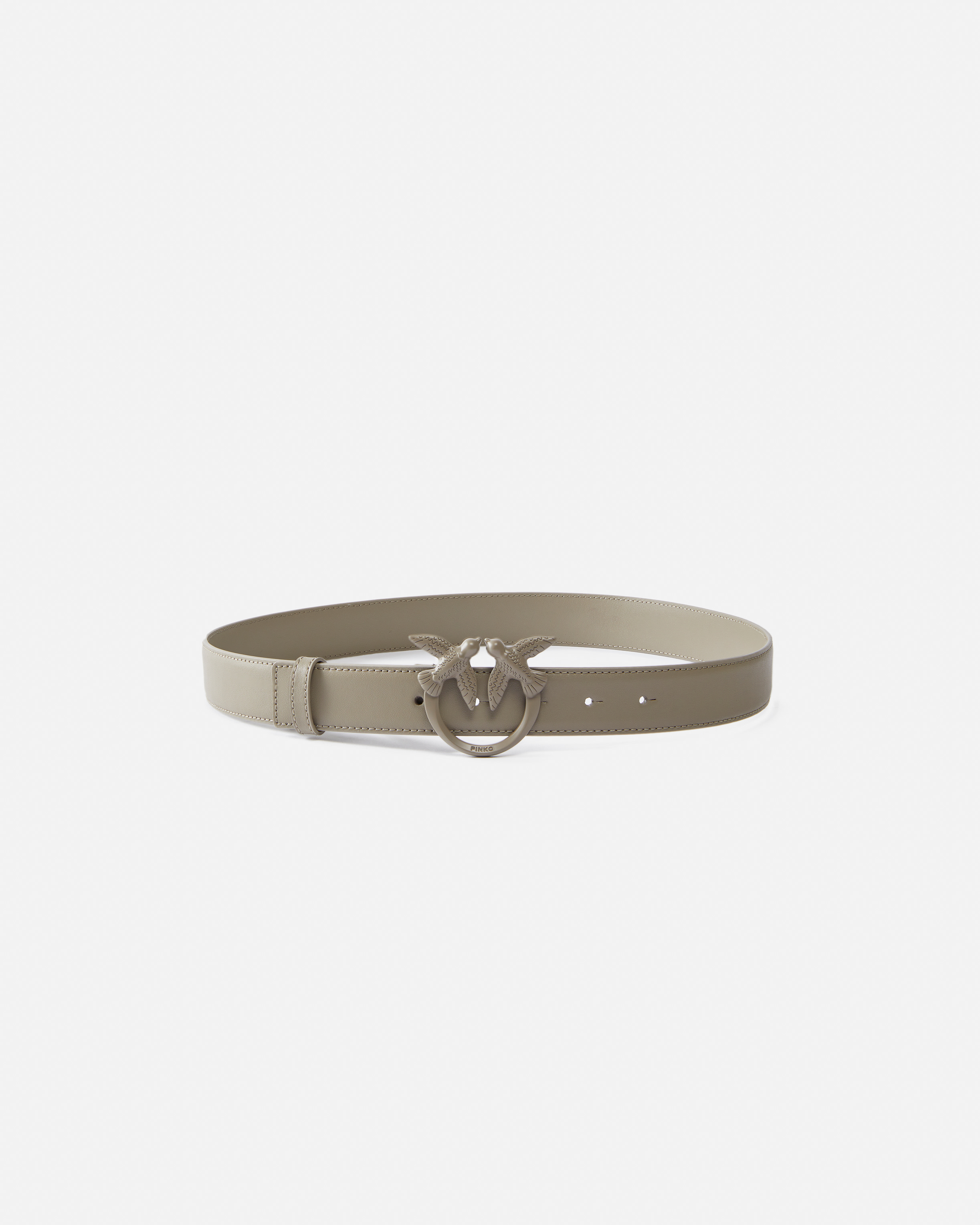 Pinko, Ceinture avec boucle colorée de 3 cm, Beige - noix-color block, XS