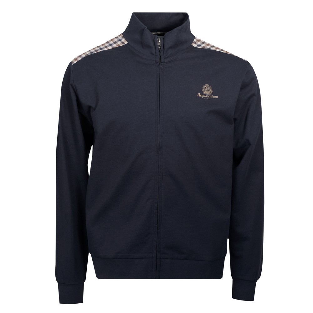 Club Check Detailed Full Zip Mockneck Jacket