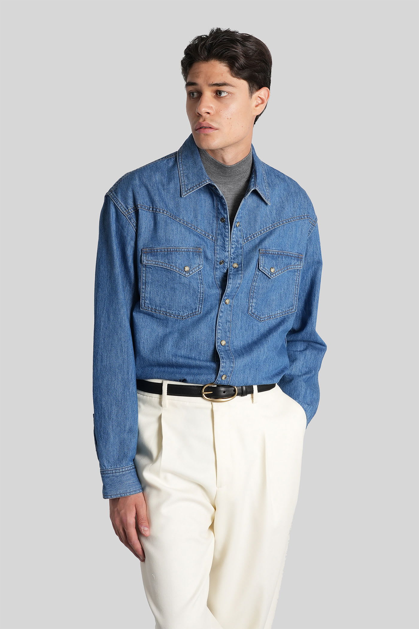 Lardini Shirt In Blue Cotton