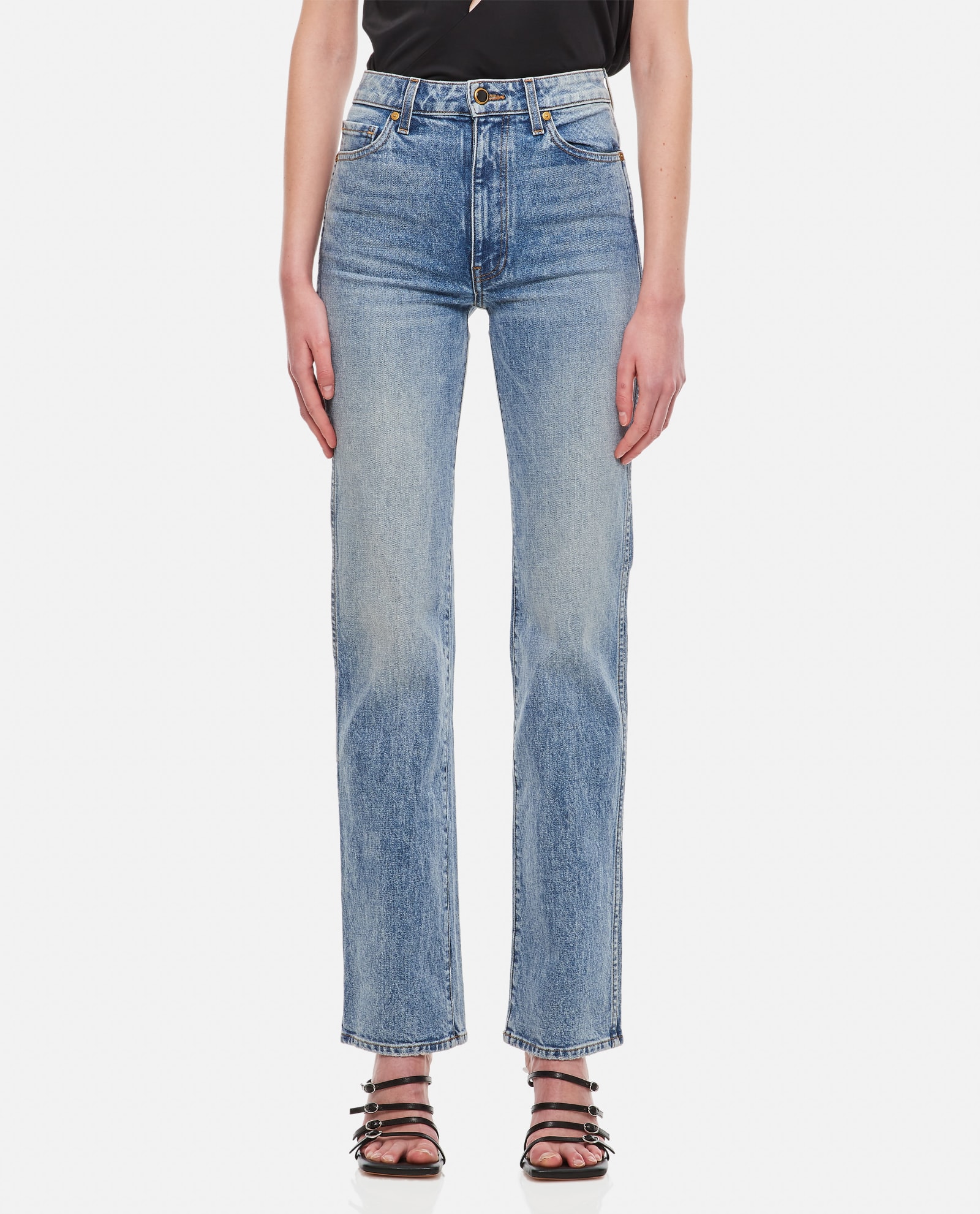 Khaite Danielle High Waisted Cotton Jeans