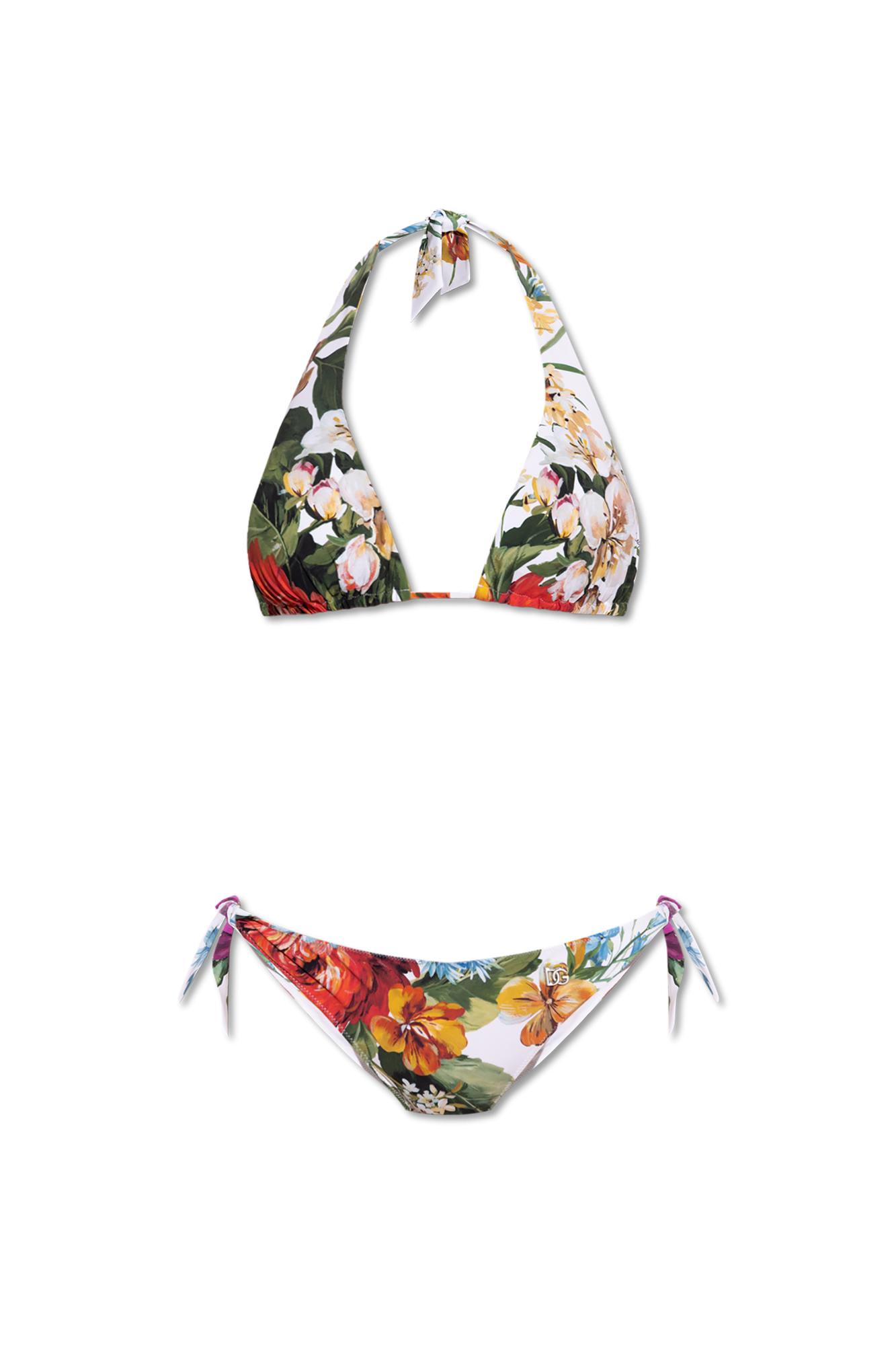 Dolce & Gabbana Two-piece Swimsuit With Floral Motif