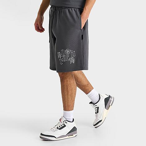 Hoodrich Men's Crown Graphic Fleece Shorts in Asphalt Size: Small