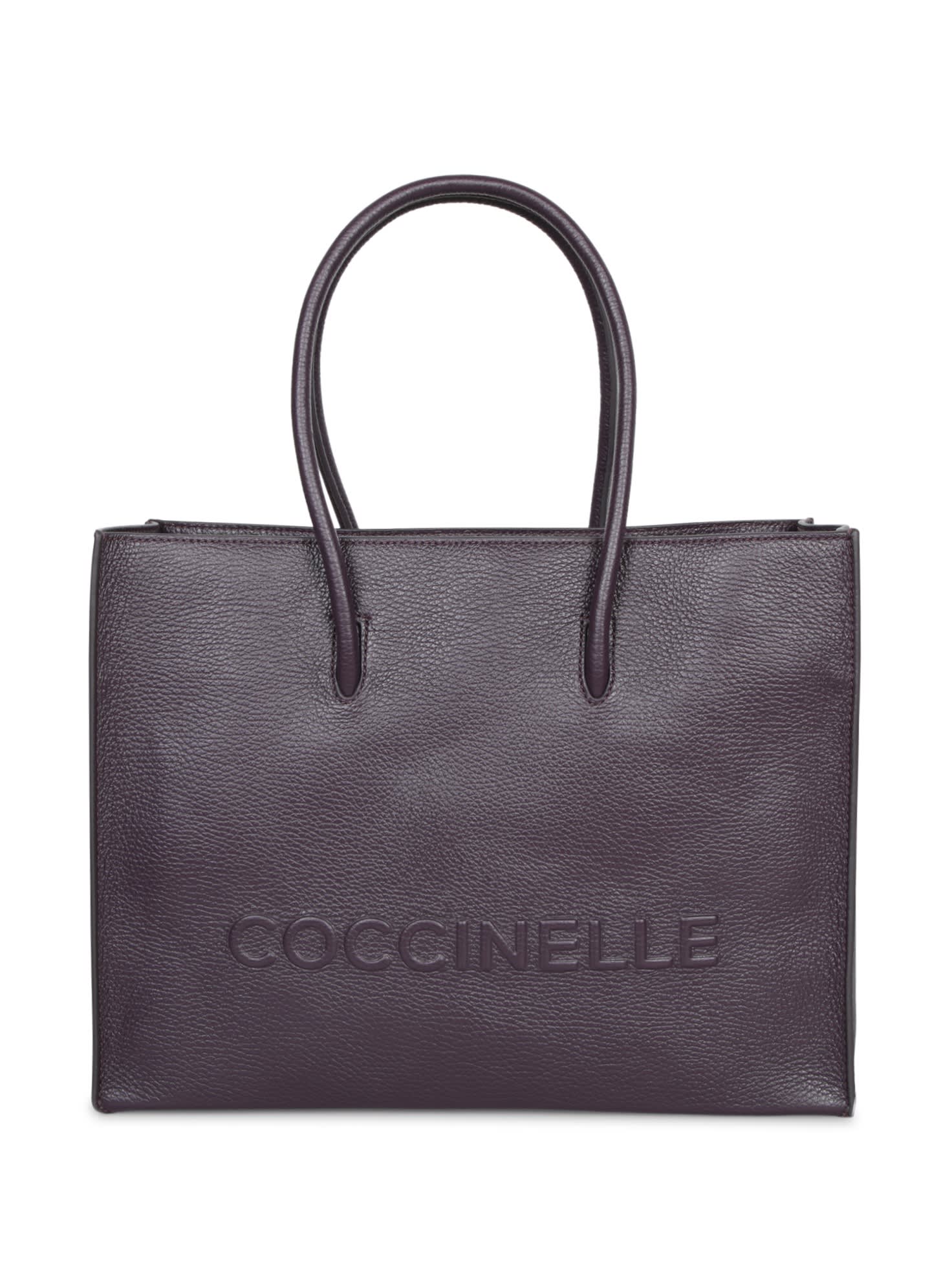 Coccinelle Logo Myrtha S Tote Bag Plum
