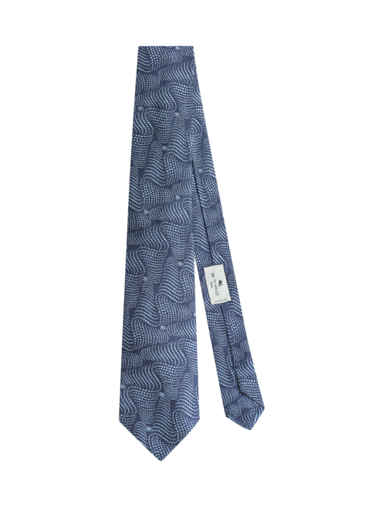 Etro, Cravate En Soie Imprimée, Homme, Bleu