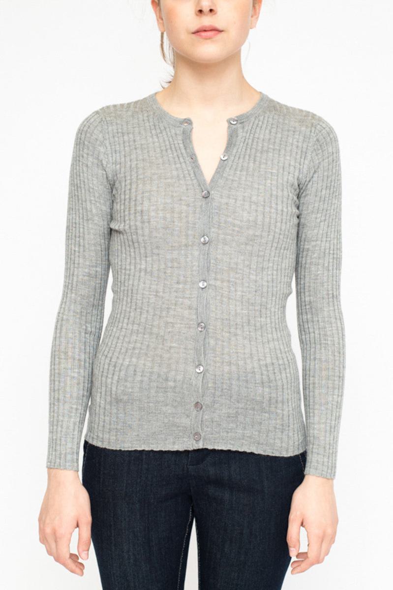 La Rose Cardigan Ribs Cashmere Pink