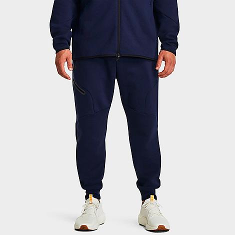 Under Armour Men's Unstoppable Fleece Jogger Pants in Midnight Navy/Black Size: Large