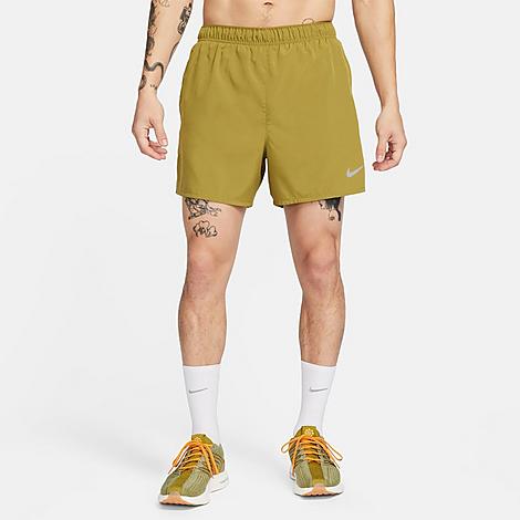 Nike Men's Dri-FIT Challenger 5" Brief-Lined Training Shorts in Pacific Moss/Pacific Moss/Black Size: Small