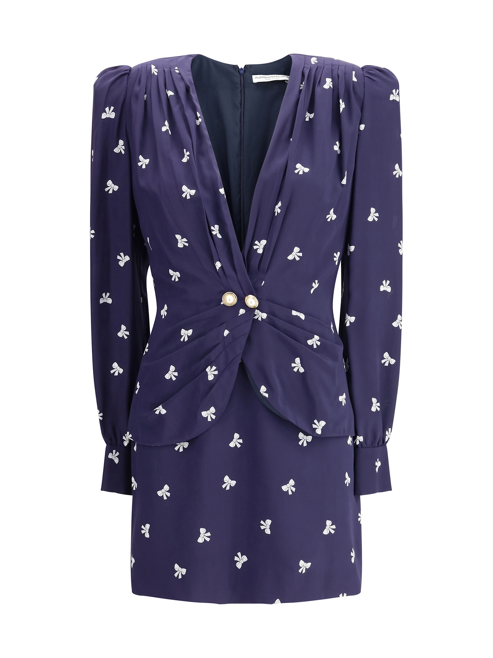 Alessandra Rich Bow Patterned Short Dress