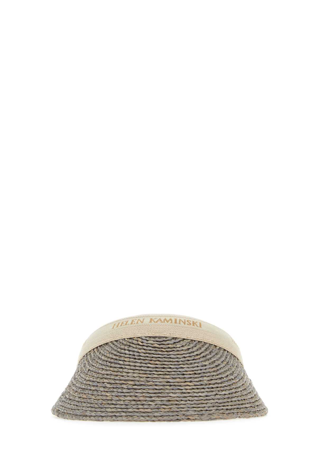 Helen Kaminski Grey Raffia Bianca Visor