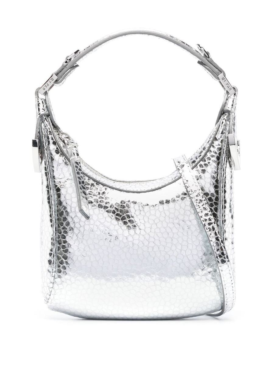 By Far Cosmo Metallic Leather Handbag