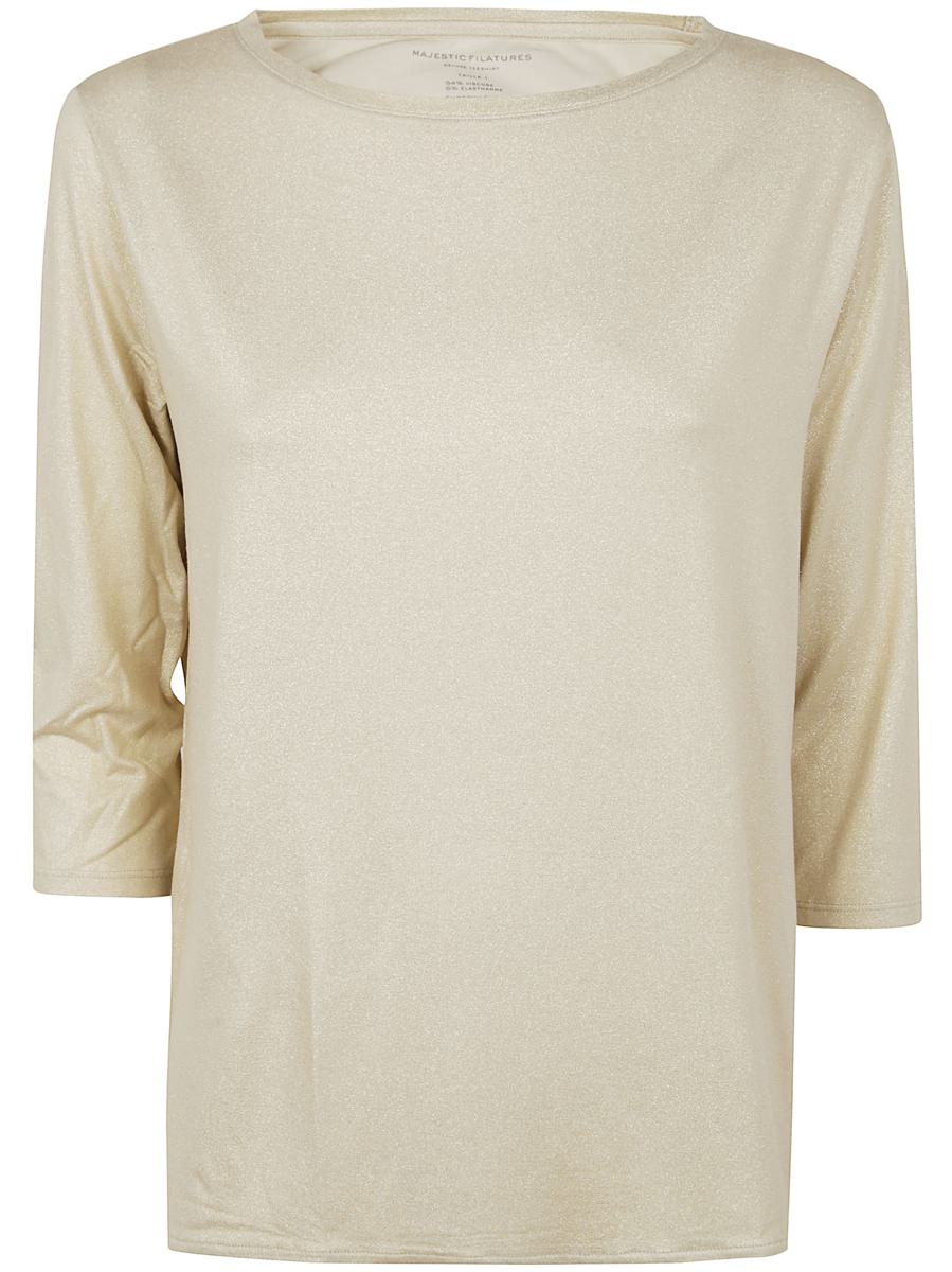 Majestic Filatures Boat Neck 3/4 Sleeves Sweater Clothing