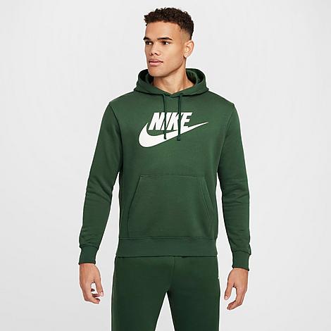 Nike Men's Sportswear Club Fleece Hoodie in Fir/Fir/White Size: Small