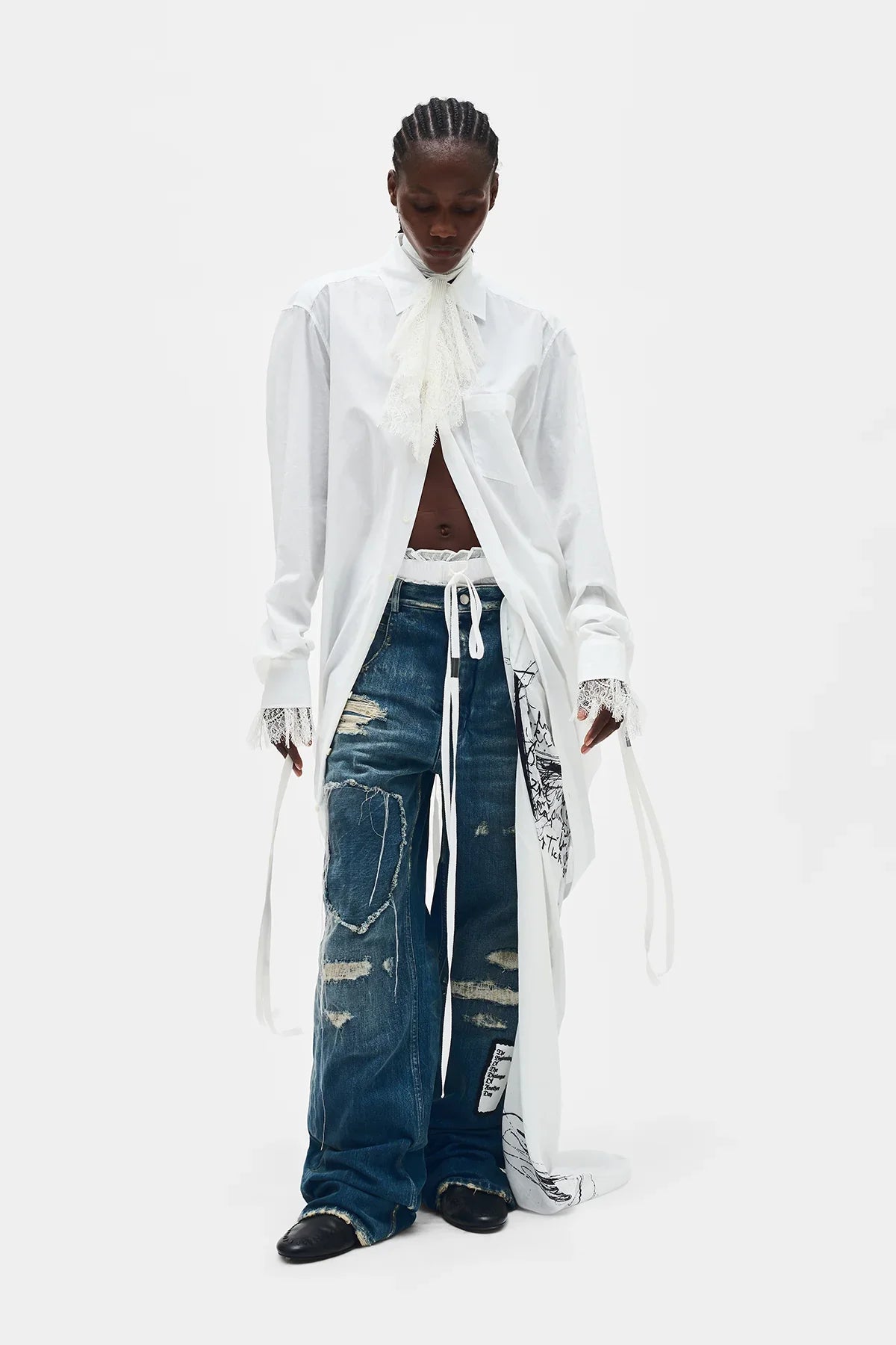 Gabi Long Draped Shirt