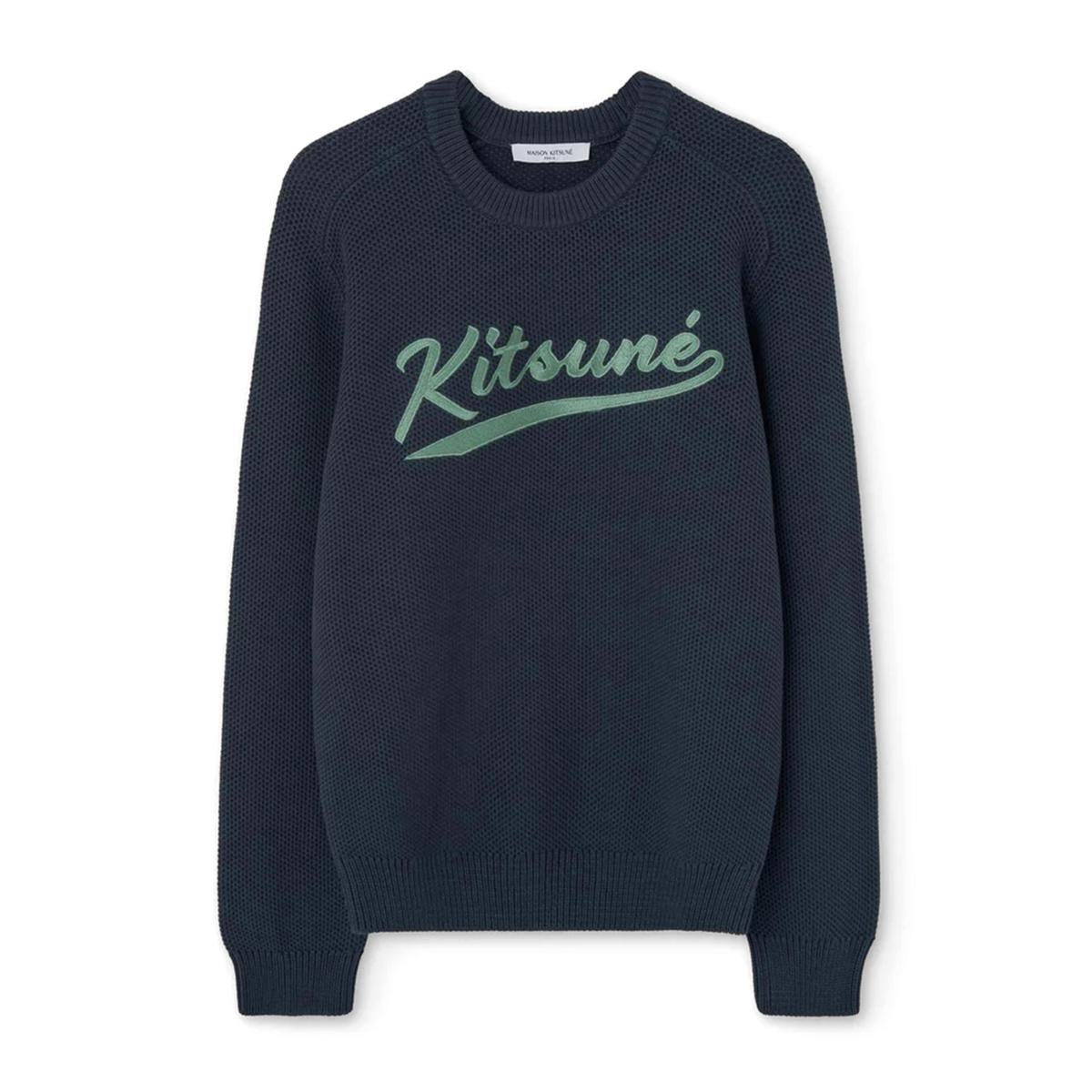Maison Kitsuné Kitsune Varsity Embroidered Mesh Jumper