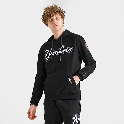Pro Standard Men's New York Yankees MLB DIY Pick Stitch Pullover Hoodie in Black Size: Large