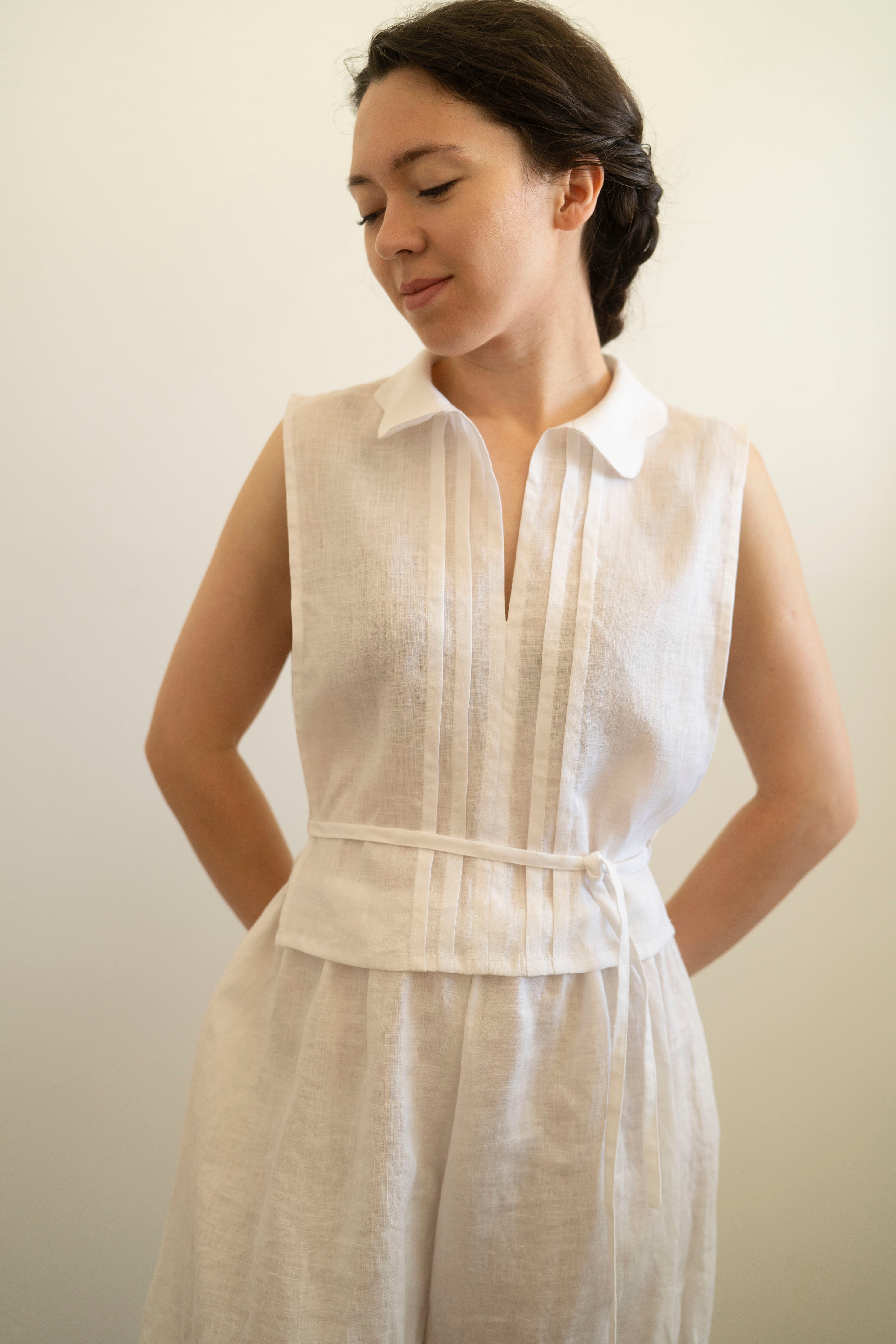 Dickey with Decorative Collar | Linen dickey collar