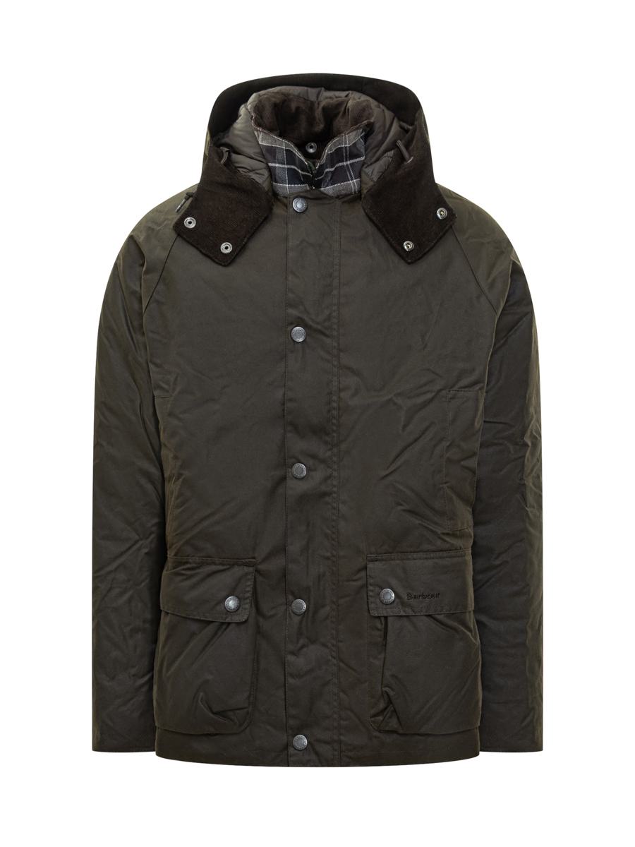 Barbour Barbour Green Waxed Jacket With Velvet Collar