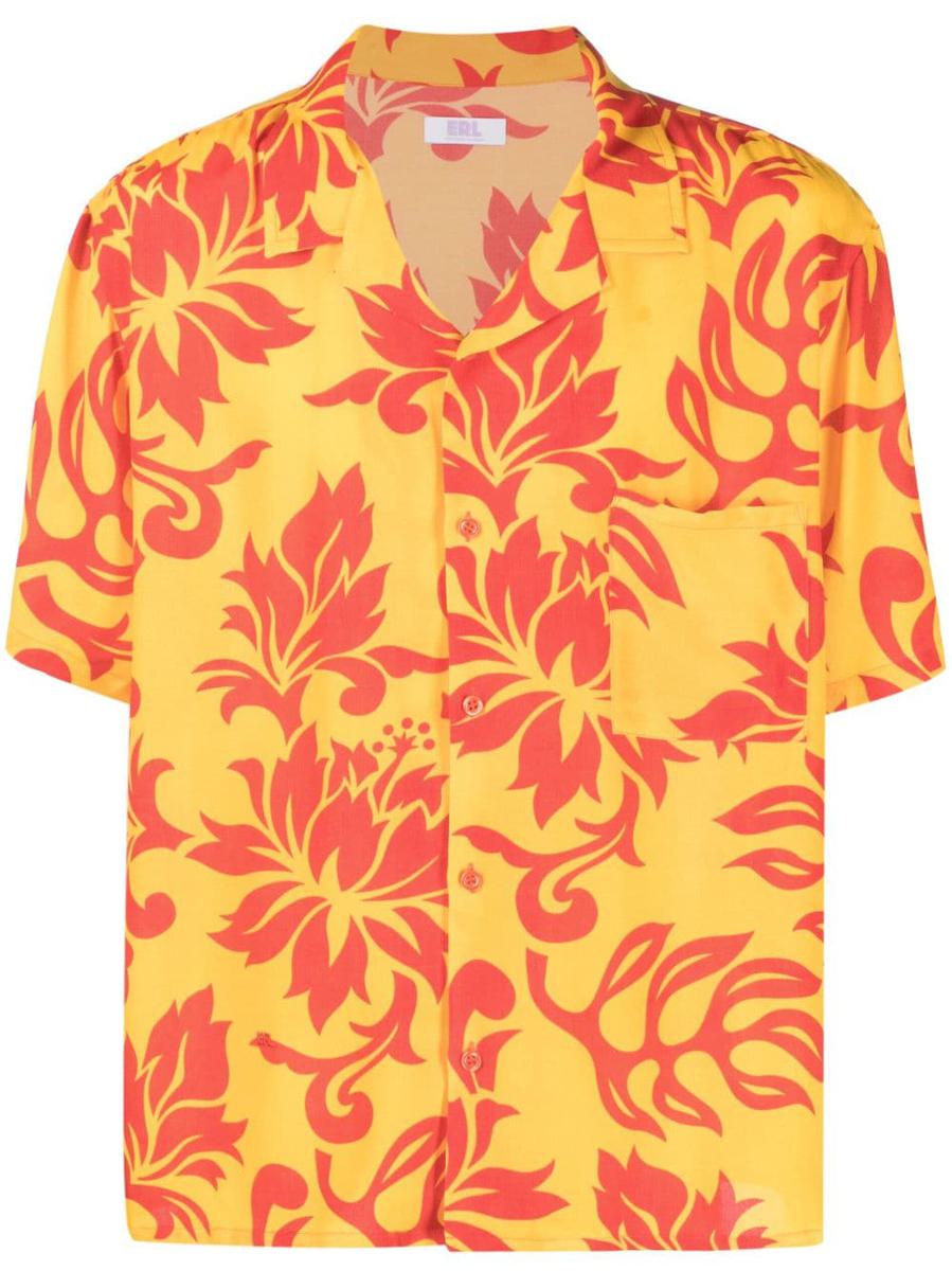 Erl Unisex Printed Short Sleeve Shirt Woven Clothing