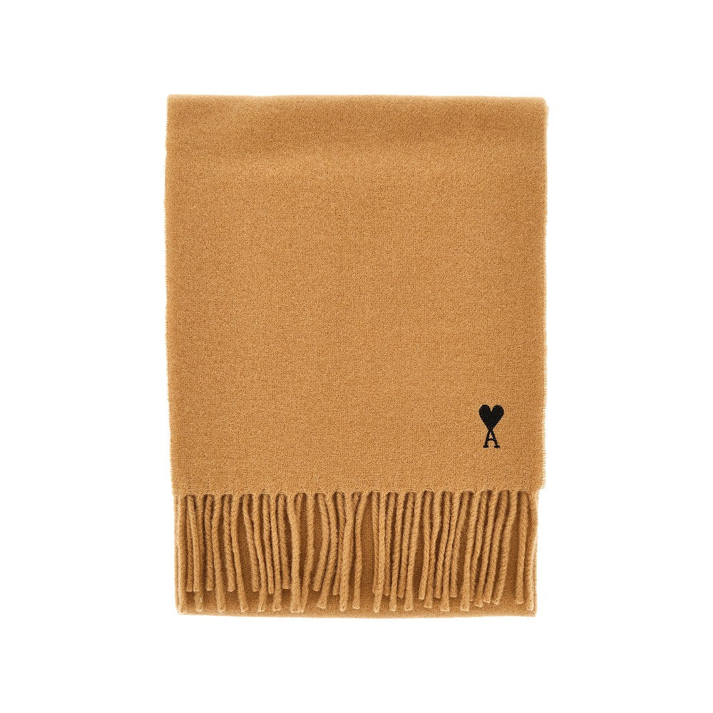 AMI Wool scarf with Ami de Coeur embroidery Woman