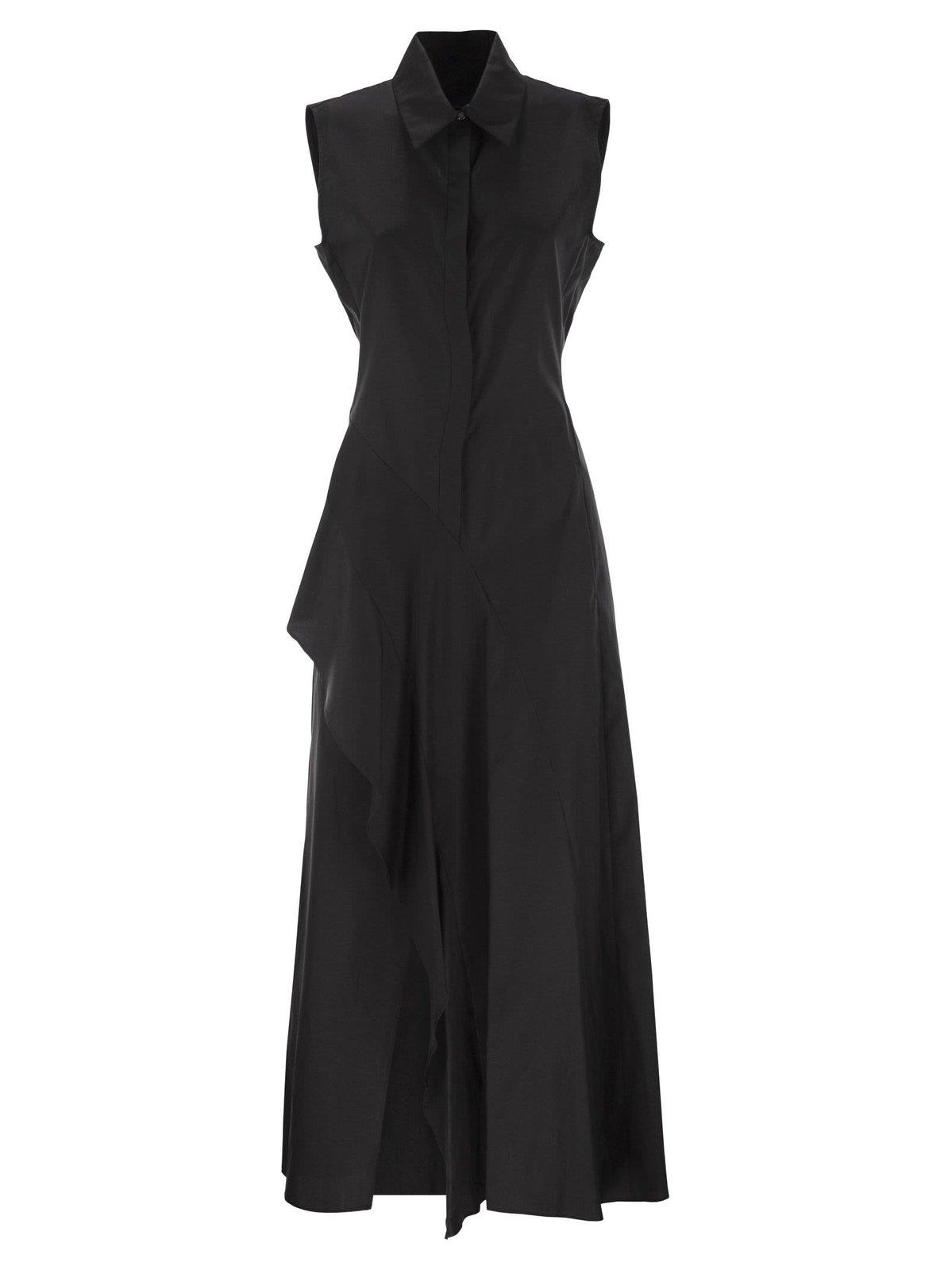 Max Mara Studio Keras Ruffled Sleeveless Dress