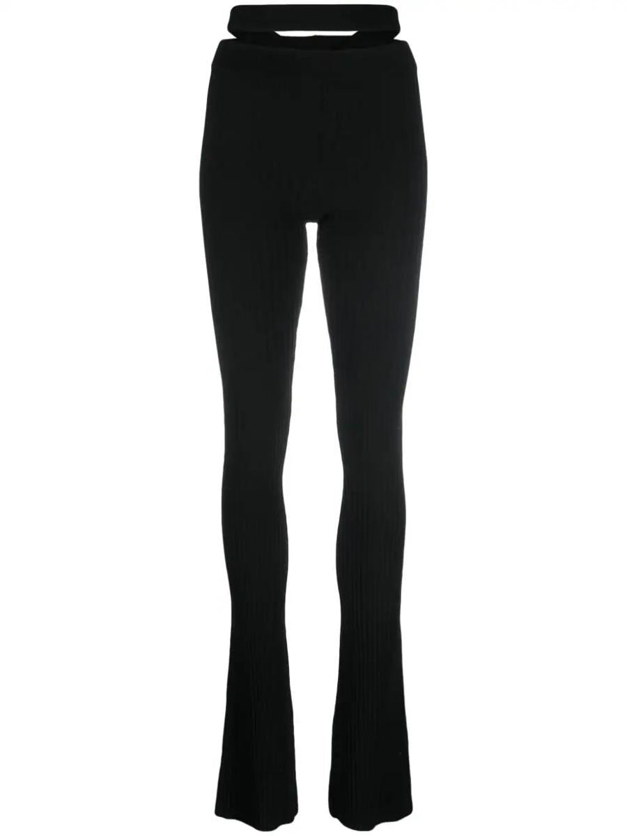 Andreādamo Ribbed Knit Flare Pants Clothing