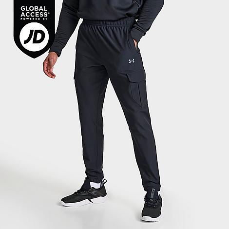 Under Armour Men's Woven Cargo Jogger Pants in Black/Castlerock Size: Large