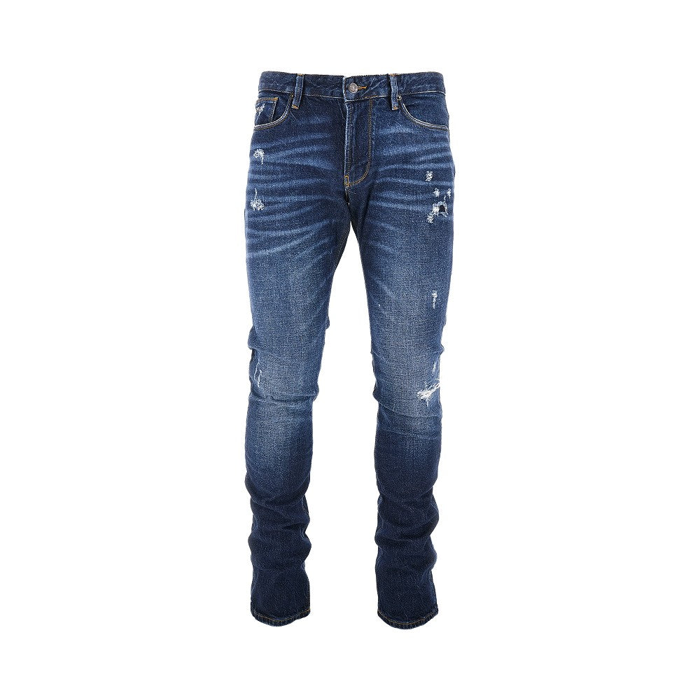 EMPORIO ARMANI 做旧效果牛仔 J06 修身款男士牛仔裤