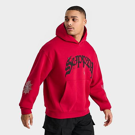 Supply & Demand Men's Crawler Fleece Pullover Hoodie in Jester Red Size: Large