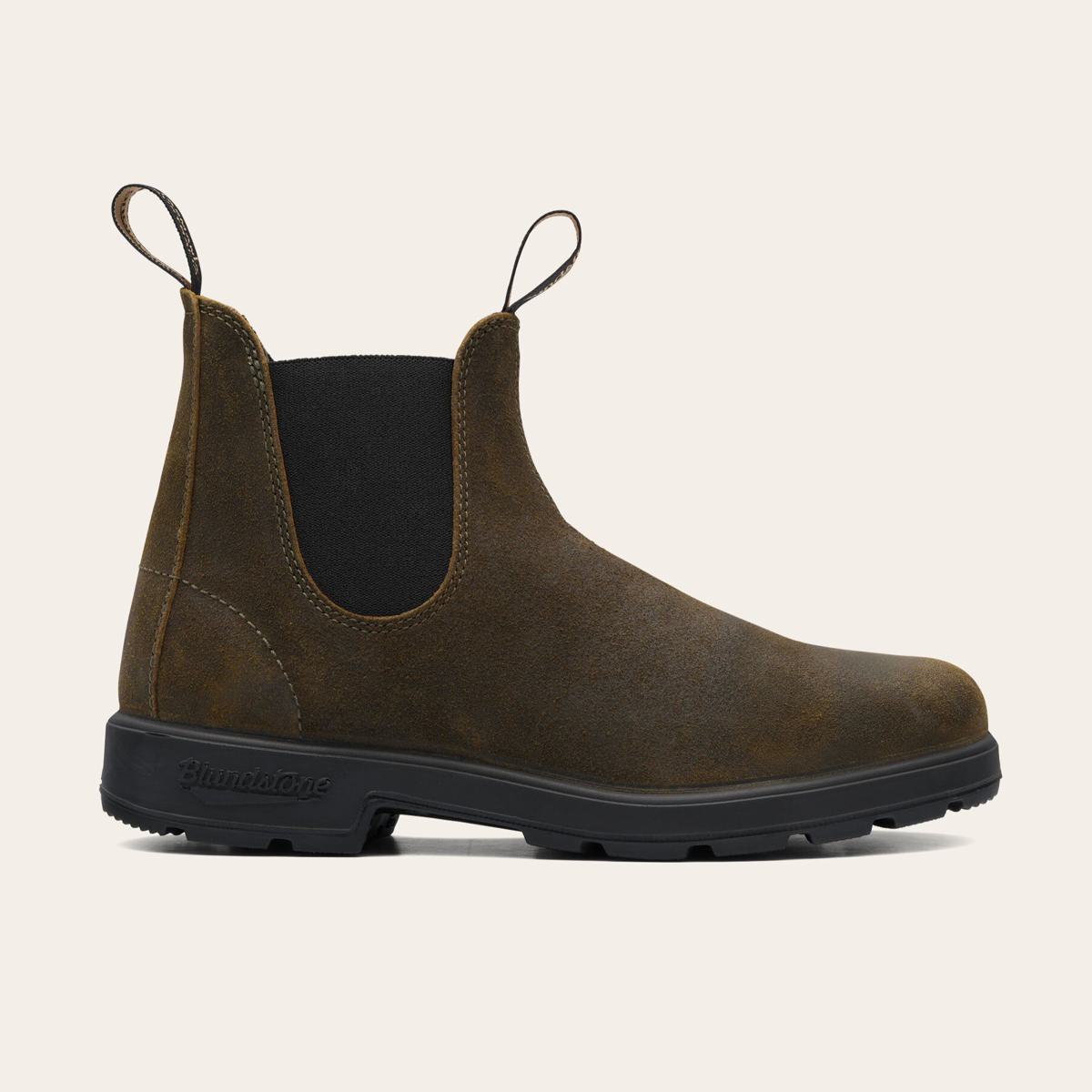 Blundstone 1615 Dark Olive Waxed Suede Shoes